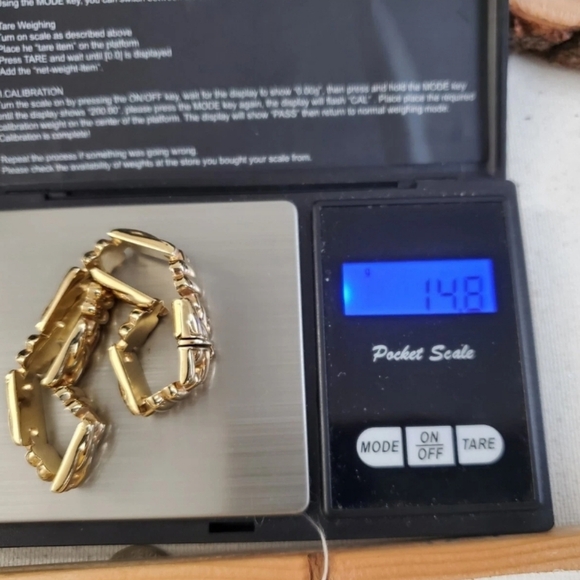 10mm 14K Gold Art Deco Chunky Bracelet - Picture 10 of 11